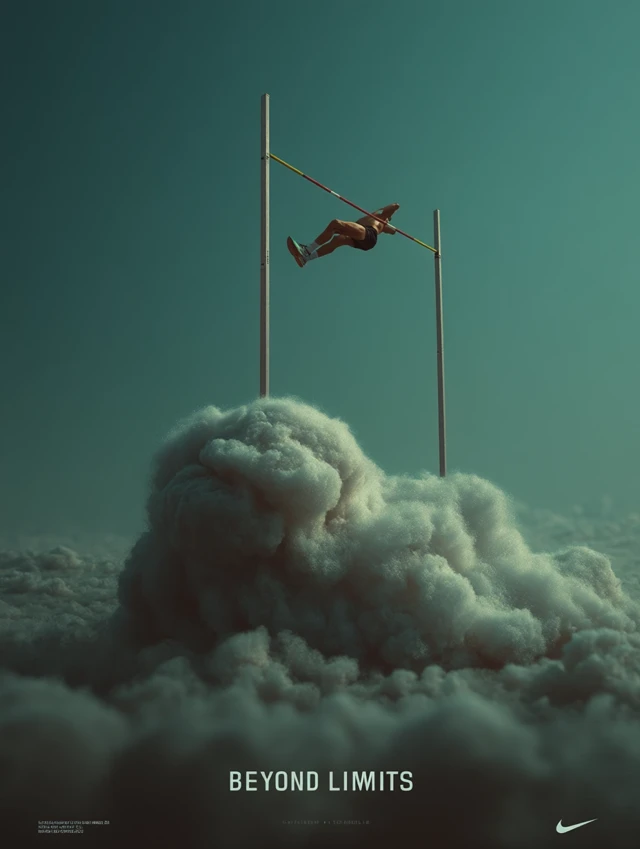 Pole Vaulting Beyond Limits - Nike Inspirational Poster