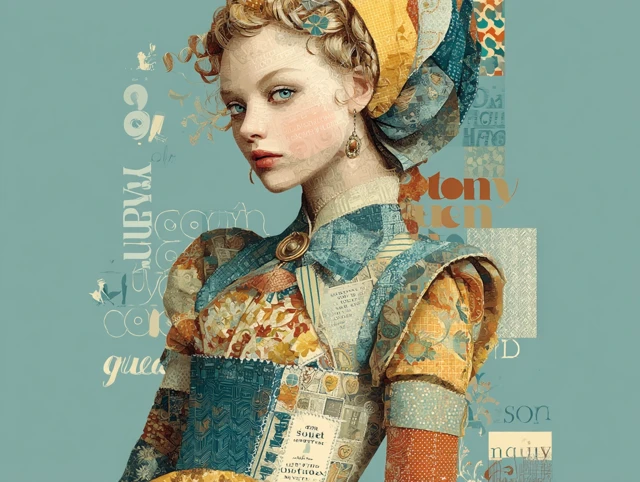 Country Queen in Naive Surreal Illustration