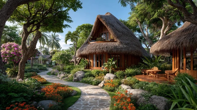 Tropical Resort Landscape Eco Friendly Architecture