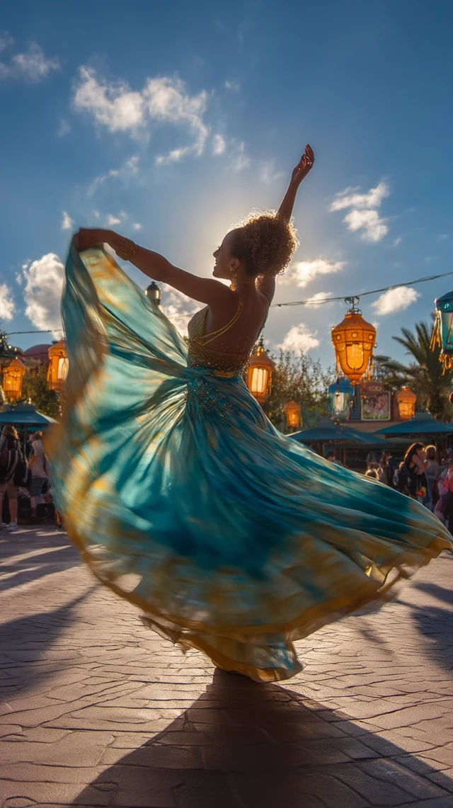 Ecstatic Dancer Twirling Festival High Resolution Photo