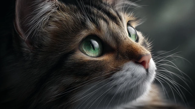 Cat Portrait Green Eyes Ultra Realistic
