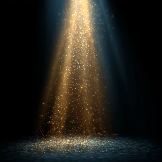Spotlight Beam with Glitter Background