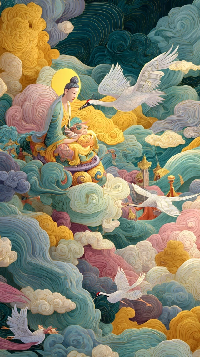 3D Chinese Buddha Illustration