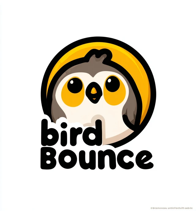 Bird Bounce Game Icon Adorable Cartoon Bird Logo