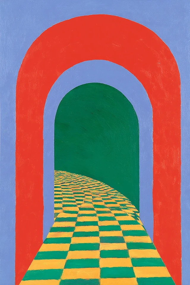 60s Tunnel Art Abstract Colorful Illustration
