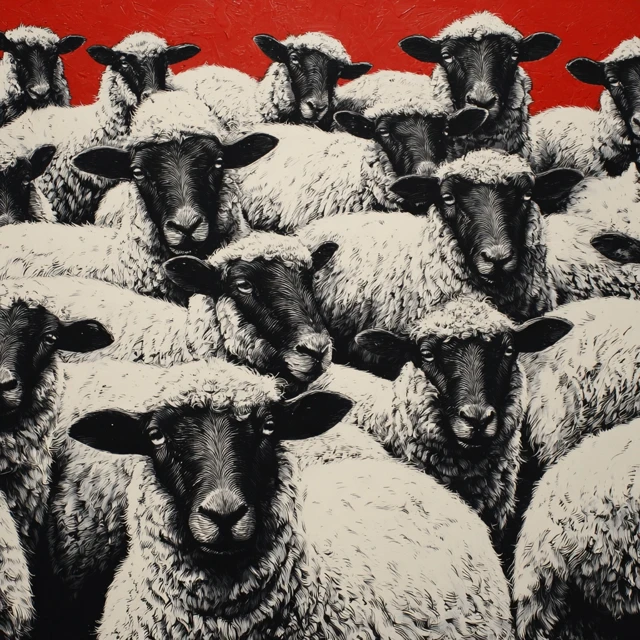 Black Sheep Painting by Barry McGee