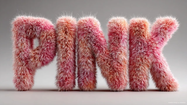 Pink Fur Letter 3D Render Realistic Texture