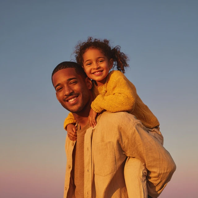 Father and Daughter Portrait Smiling Candid Photography