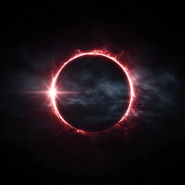 Evil Solar Eclipse in Red and Black