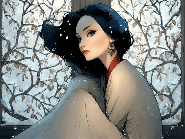 Midwinter Snow Weaver Portrait Illustration