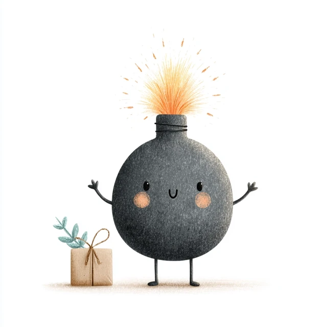 Cute Cartoon Bomb Illustration