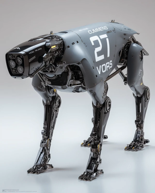 Futuristic Robot Dog Design with Advanced Camera System