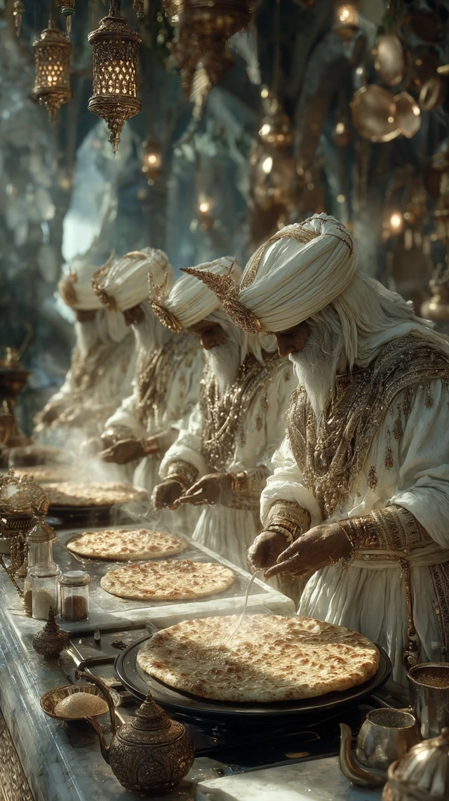 Cozy Indian Kitchen Scene with Miniature Chefs