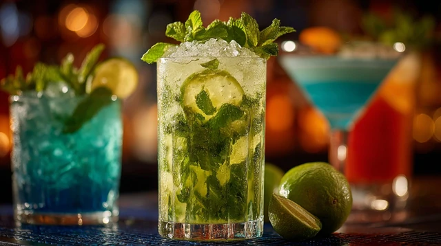 Cocktails Drinks Mojito Martini Bar Party Evening