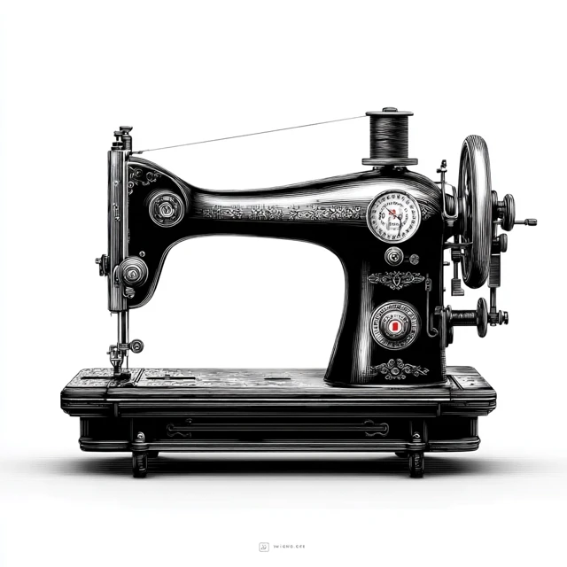 Vintage Sewing Machine Vector Illustration