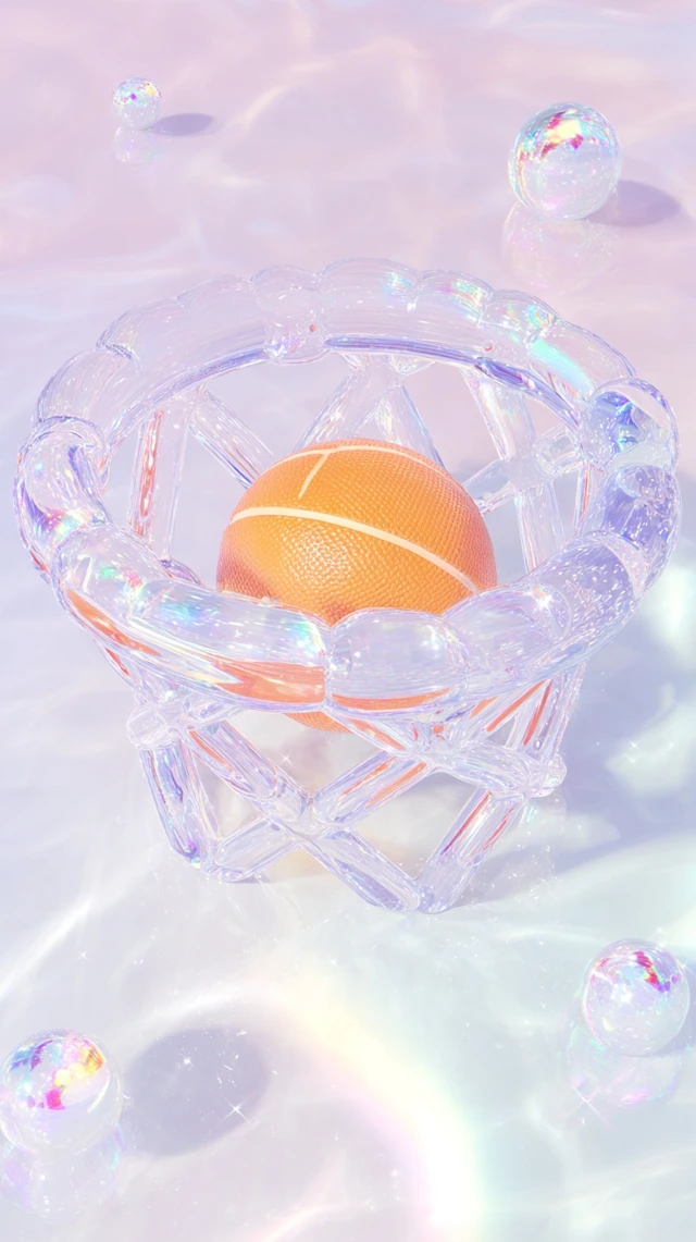 Dreamy 3D Basketball Hoop Kawaii Aesthetic