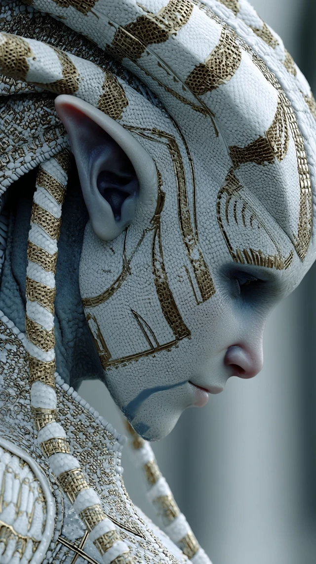 Alien Portrait Fantasy Beauty Hyperrealistic 3D Art
