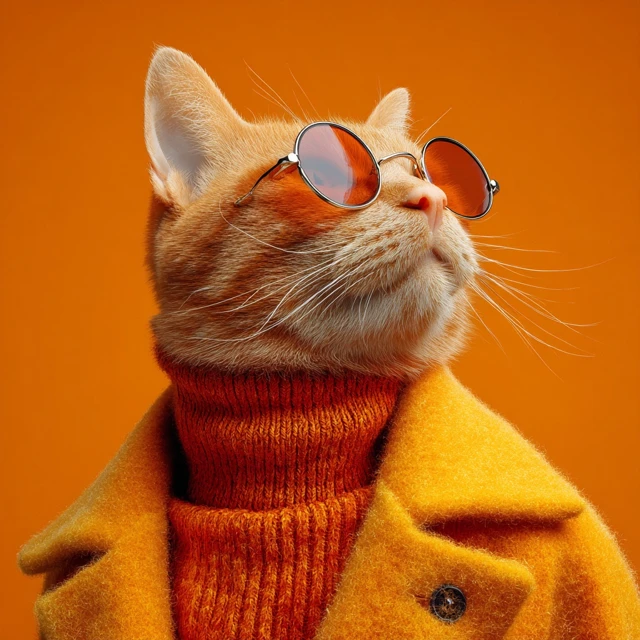 Retro Cat in 1960s Fashion Portrait Photography