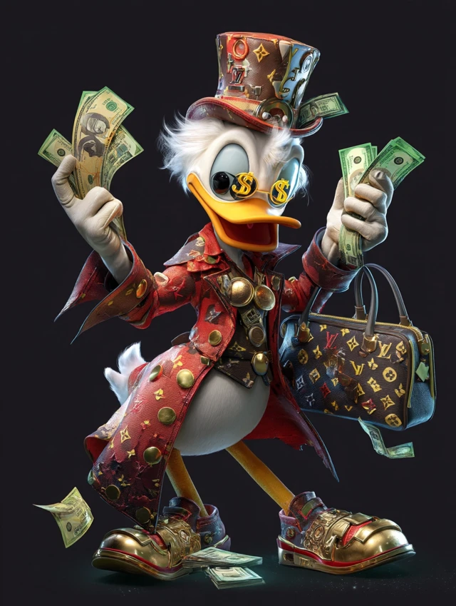 Scrooge McDuck in Louis Vuitton Cartoon