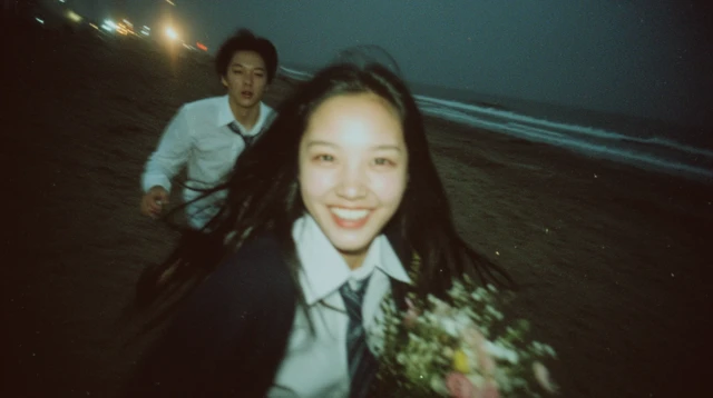 Joyful Beach Run Film Photo School Uniform