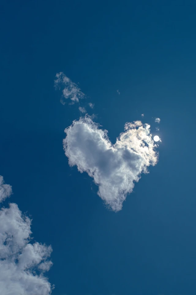 Heart Cloud in Blue Sky A Real Photo