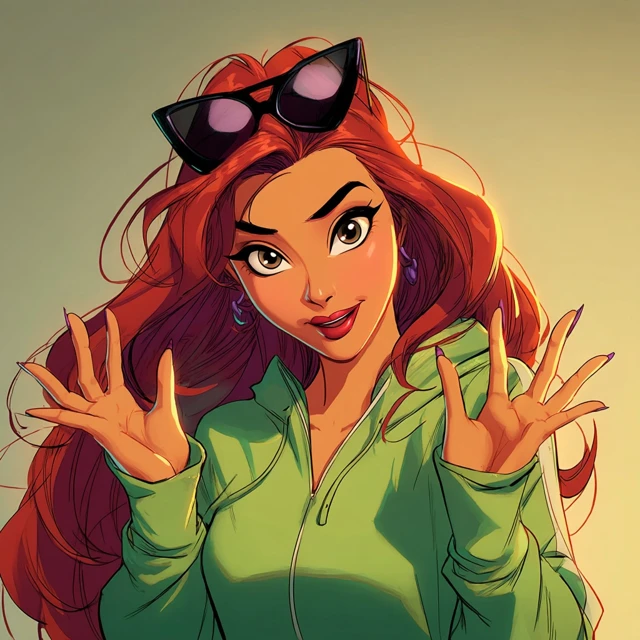 Fabulous Woman in Squid Game Tracksuit Illustration