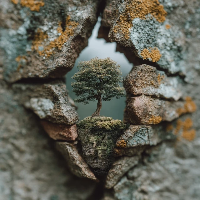 Nature Healing Fractures Beautiful Floral Stone Art