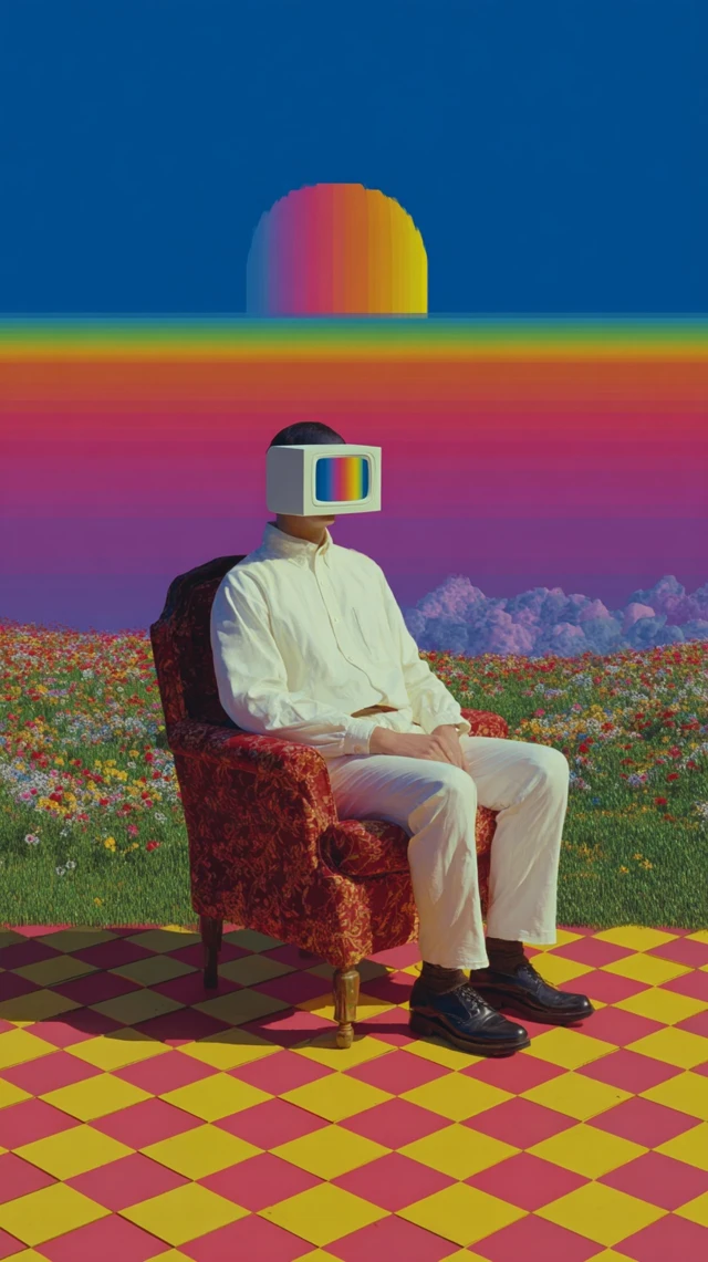 Digital Fatigue Retro 80s Aesthetic Surreal Art