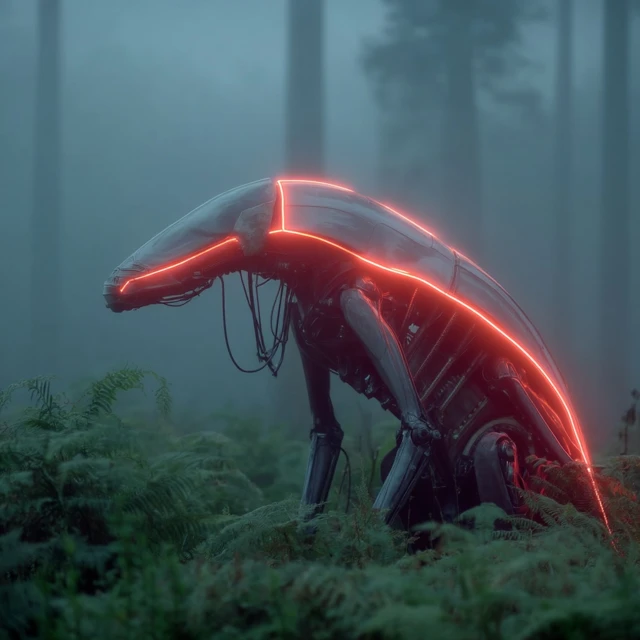 Cyberpunk Alien Insect in Nature