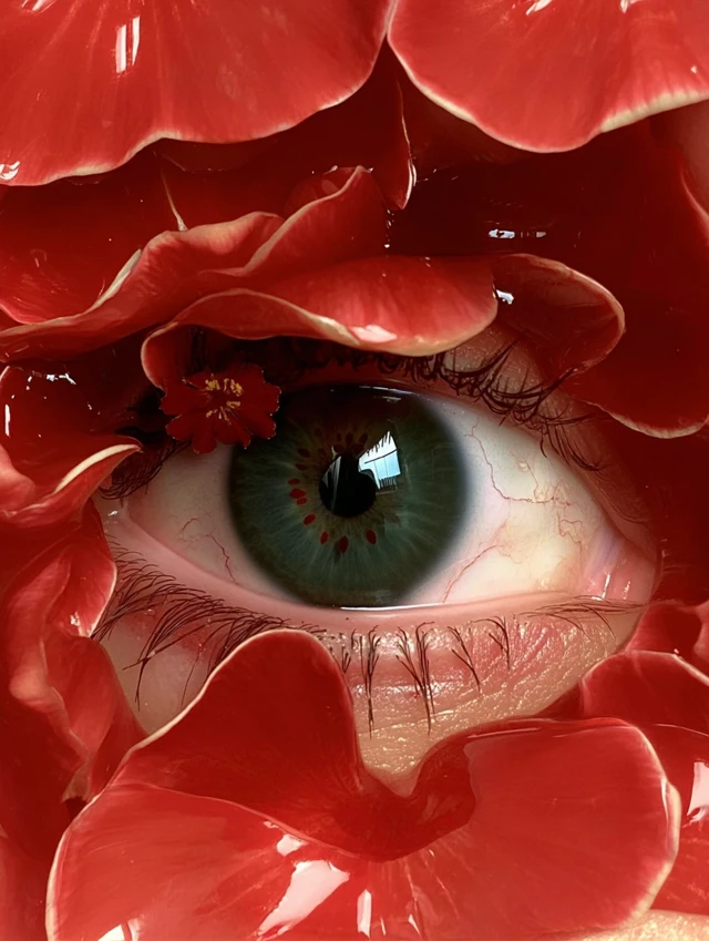 Surreal Eye in Bloom Macro Photography