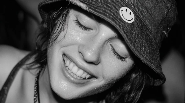 90s Rave Photography Close Up of a Woman