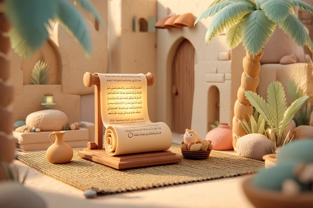 Abu Hurairah Islamic Illustration 3D Cartoon