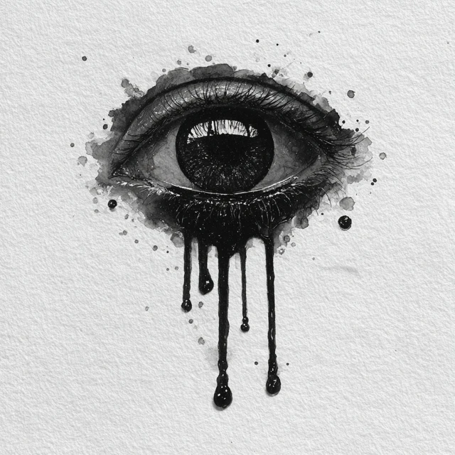 Melting Eye Pupil Sketch Art