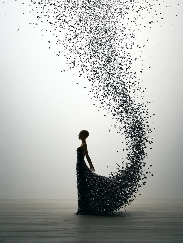Woman Dissolving in Void: Emotional Emptiness