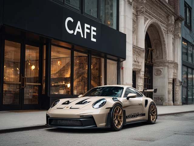 Porsche GT3 RS in NYC Cafe Setting