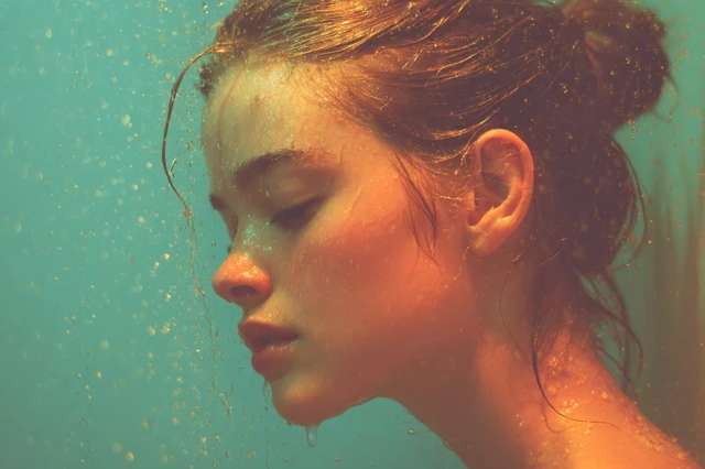 Minimalistic Woman Portrait with Splashy Tones