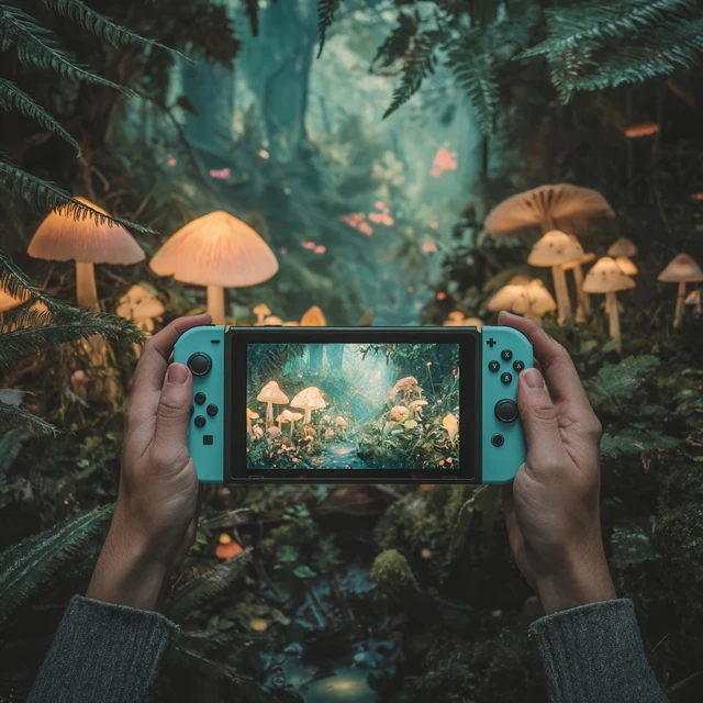 Nintendo Switch in a Magical Fairy Forest