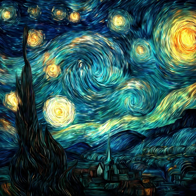 Van Goghs Starry Night Midjourney Art