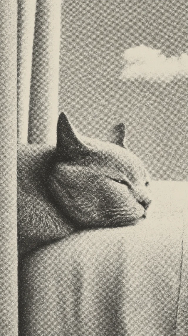 Giant Cat and Girl Illustration by Chris van Allsburg