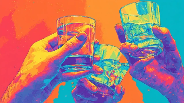 Cheers Vodka Glasses Poster Art