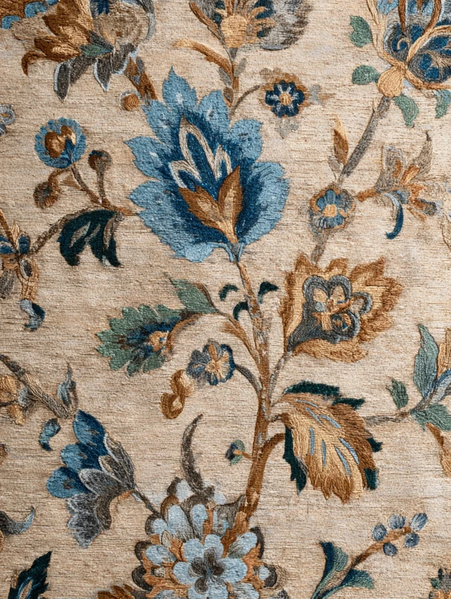 Floral Fabric Close Up Elegant Texture