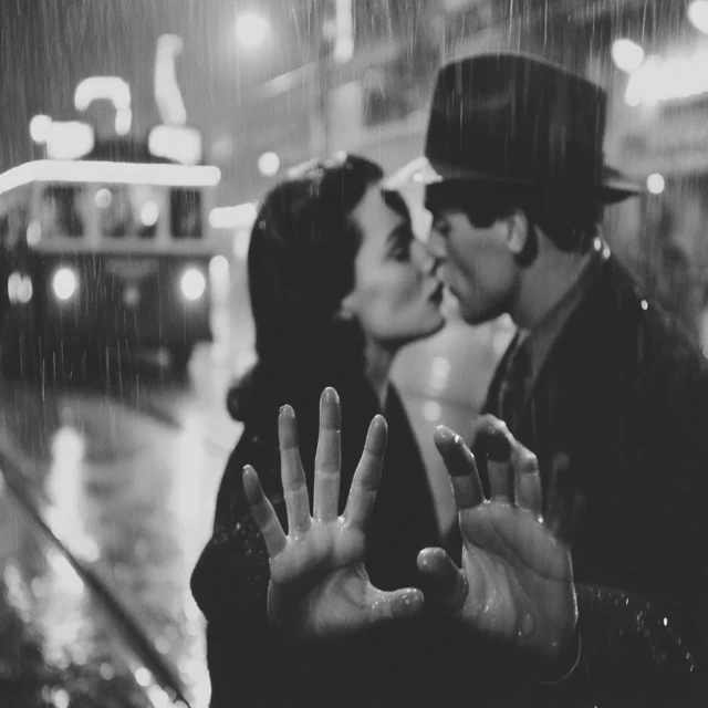 Noir Kiss in the Rain: 1940s Romance