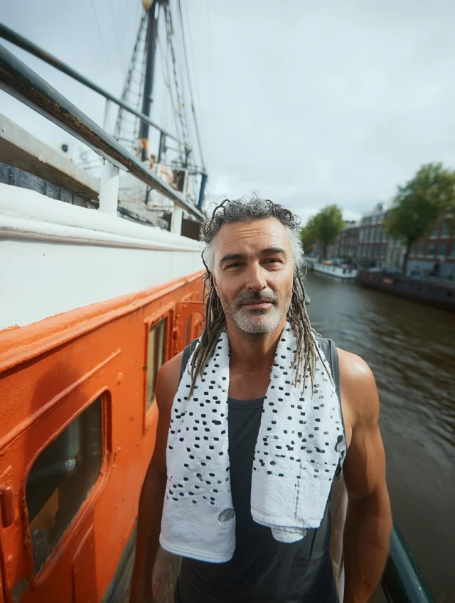 Man on Ship with Long Hair Photography