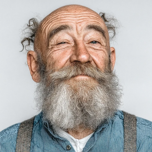 Handsome Old Man Portrait White Background
