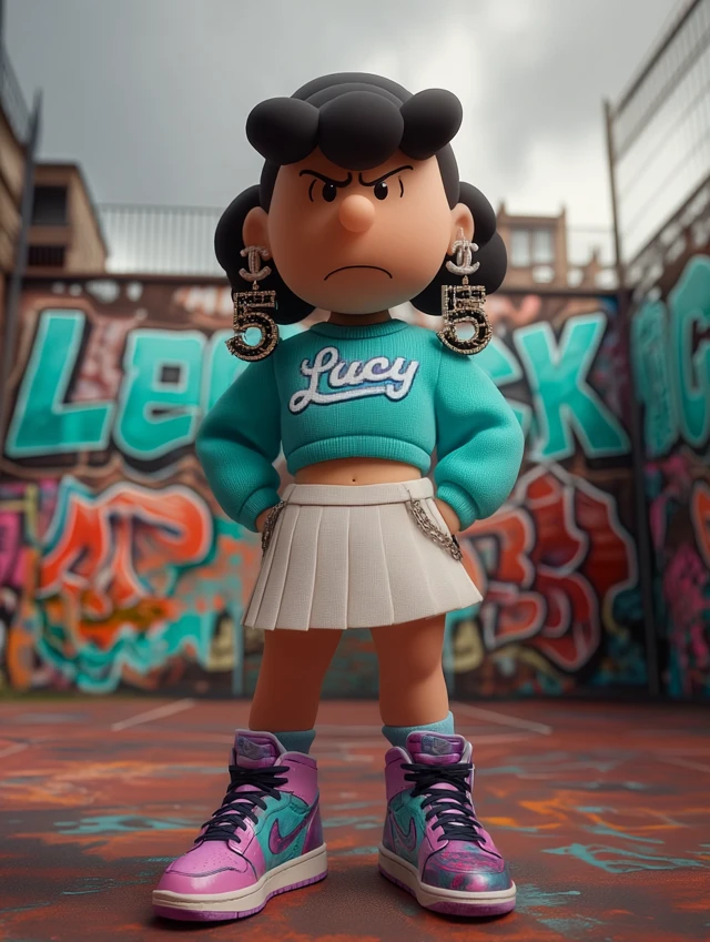 Lucy from Peanuts 3D Render in Streetwear