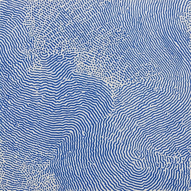 Abstract Blue Lines Pattern on White Background