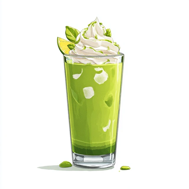 Matcha Drink Illustration in Ghibli Style