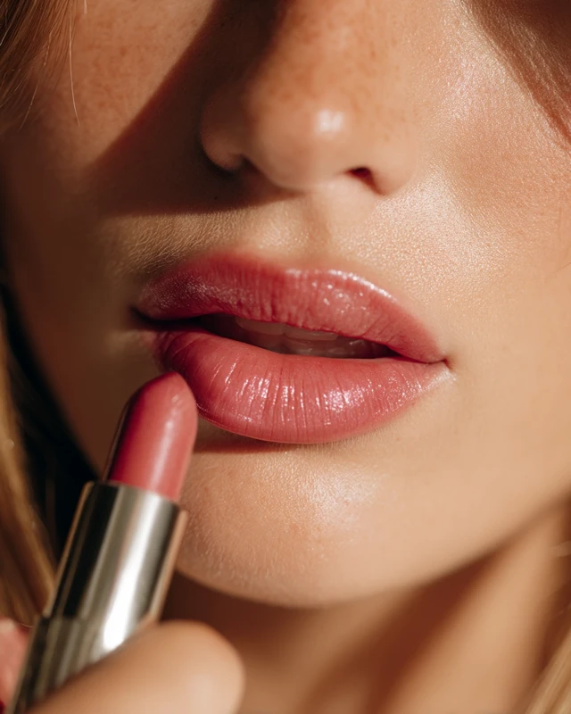 Applying Lipstick Close Up Beauty Photography