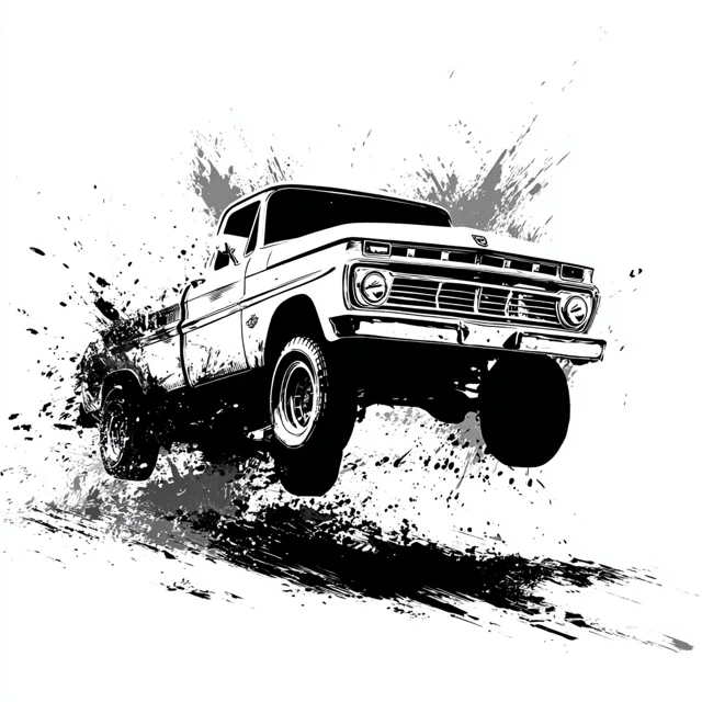 Classic Pickup Truck TShirt Design Vector Art
