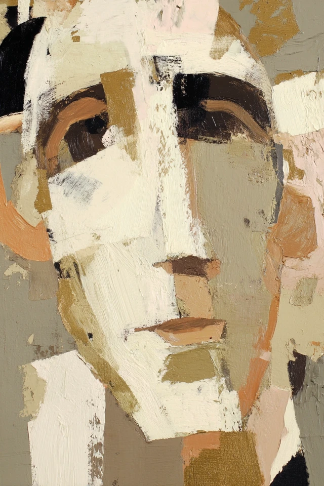 Surreal Picasso Head Painting Thick Brushstrokes